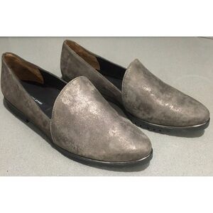 Paul Green Metallic Suede Taupe Earth Brown Uptown Loafers size 8 (UK 5 1/2 )